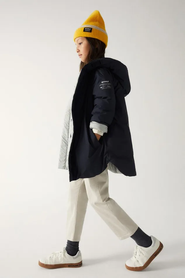 Kids Blue Leaf Coat Ecoalf Coats And Jackets