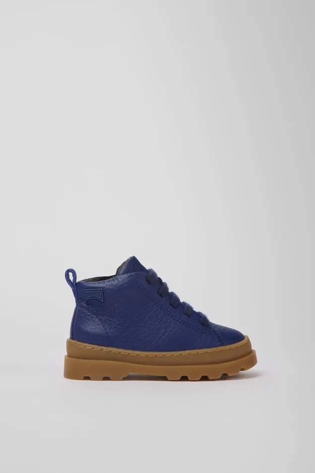 Kids Brutus Blue Leather Laceup Boots Camper Boots Kids Brutus Blue Leather Laceup Boots Camper Boots