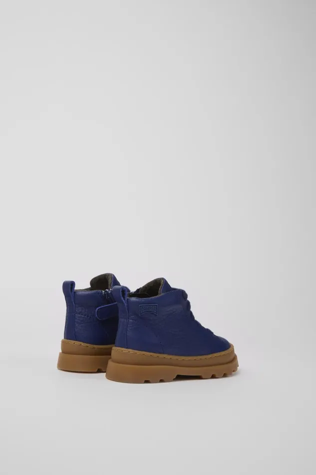 Kids Brutus Blue Leather Laceup Boots Camper Boots Kids Brutus Blue Leather Laceup Boots Camper Boots