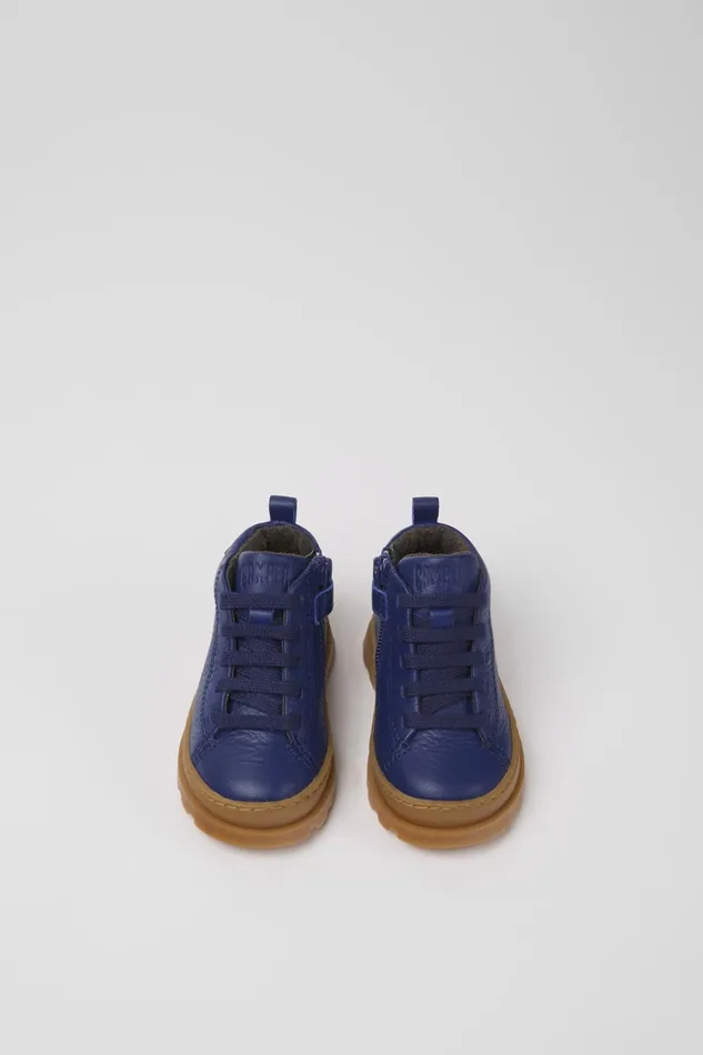 Kids Brutus Blue Leather Laceup Boots Camper Boots Kids Brutus Blue Leather Laceup Boots Camper Boots