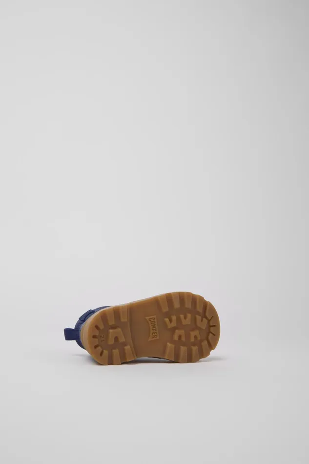 Kids Brutus Blue Leather Laceup Boots Camper Boots Kids Brutus Blue Leather Laceup Boots Camper Boots