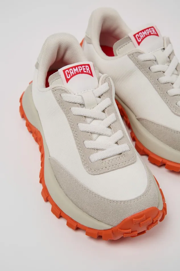 Kids Drift Trail White TextileNubuck Sneaker For Kids Camper Sneakers