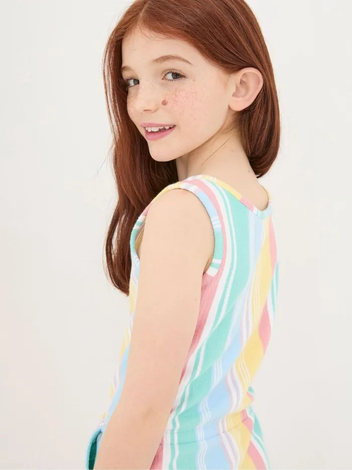 Kids Jumpsuits and Playsuits Fat Face Evie Blue Stripe Playsuit