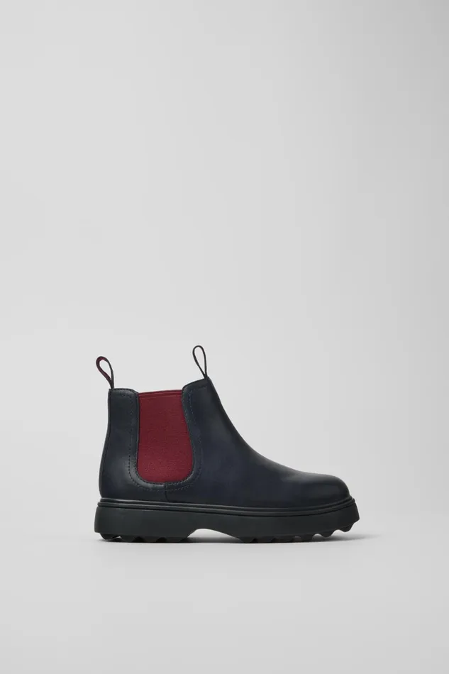 Kids Norte Blue And Burgundy Leather Boots For Kids Camper Boots Kids Norte Blue And Burgundy Leather Boots For Kids Camper Boots