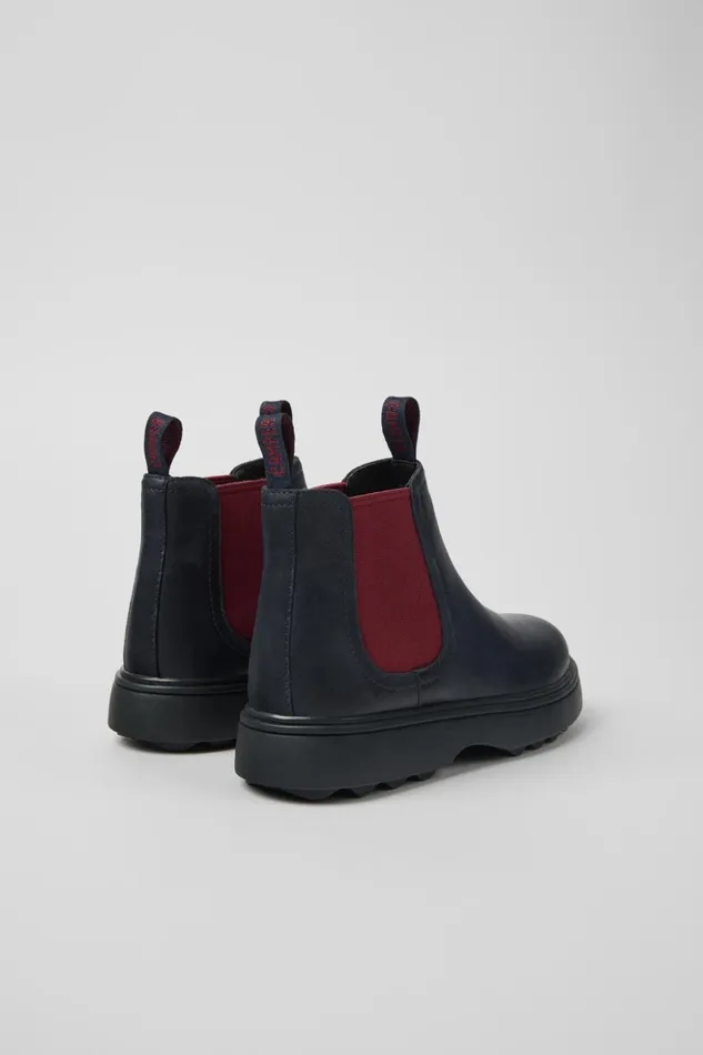 Kids Norte Blue And Burgundy Leather Boots For Kids Camper Boots Kids Norte Blue And Burgundy Leather Boots For Kids Camper Boots