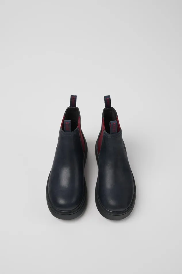 Kids Norte Blue And Burgundy Leather Boots For Kids Camper Boots Kids Norte Blue And Burgundy Leather Boots For Kids Camper Boots