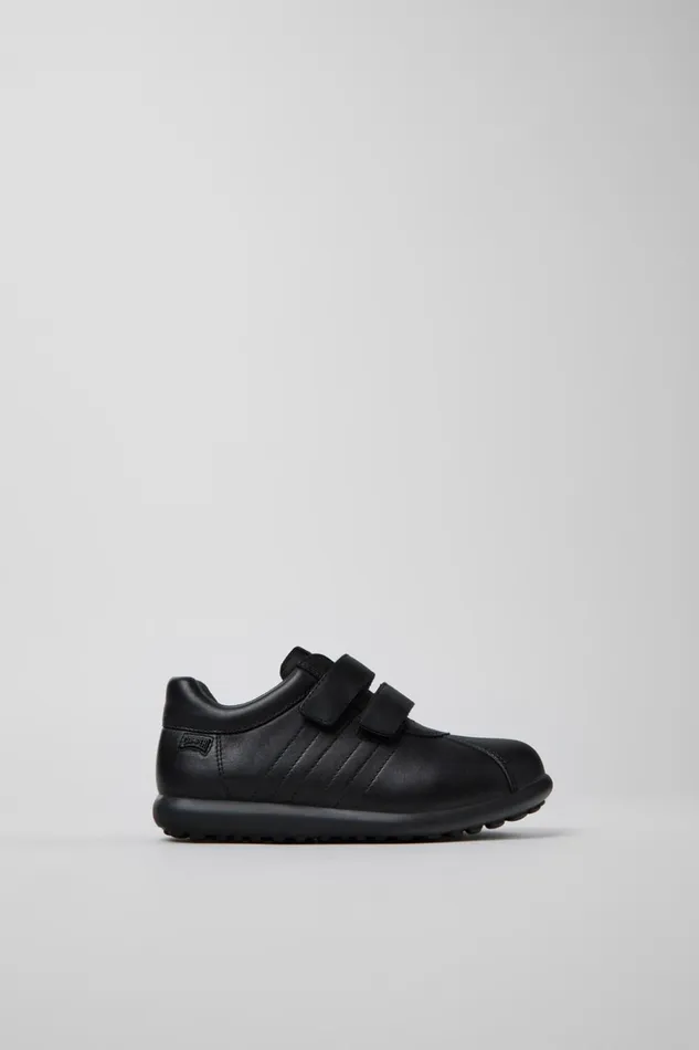 Kids Pelotas Black Leather Shoes For Kids Camper Hook And Loop Kids Pelotas Black Leather Shoes For Kids Camper Hook And Loop
