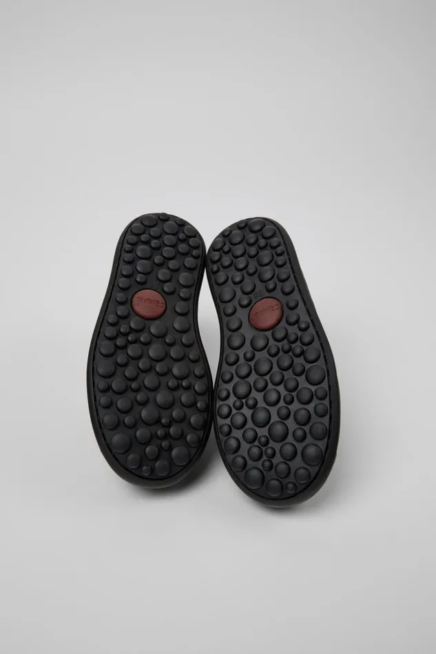 Kids Pelotas Black Leather Shoes For Kids Camper Hook And Loop Kids Pelotas Black Leather Shoes For Kids Camper Hook And Loop