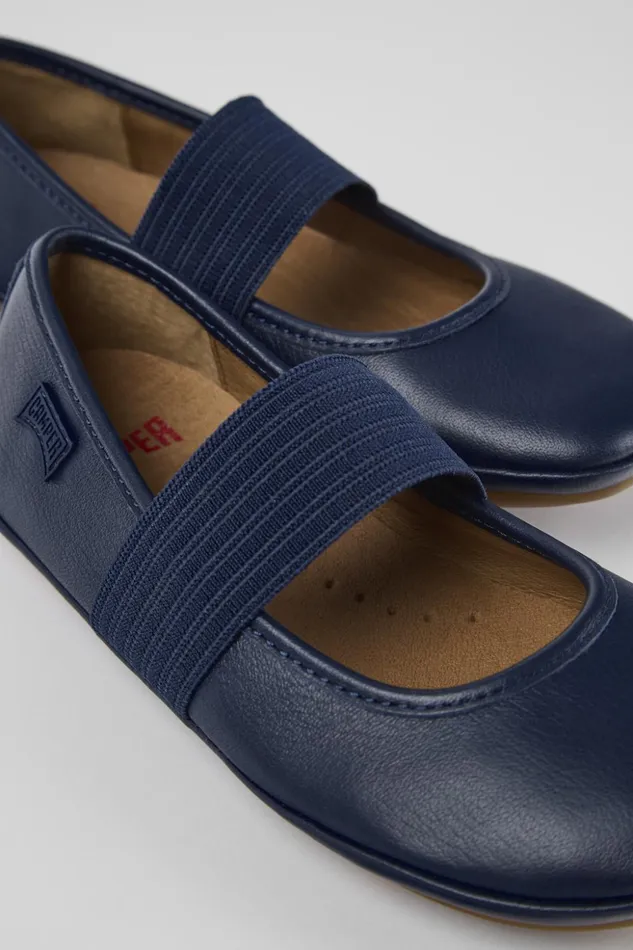 Kids Right Blue Leather Ballerina Camper Ballerinas