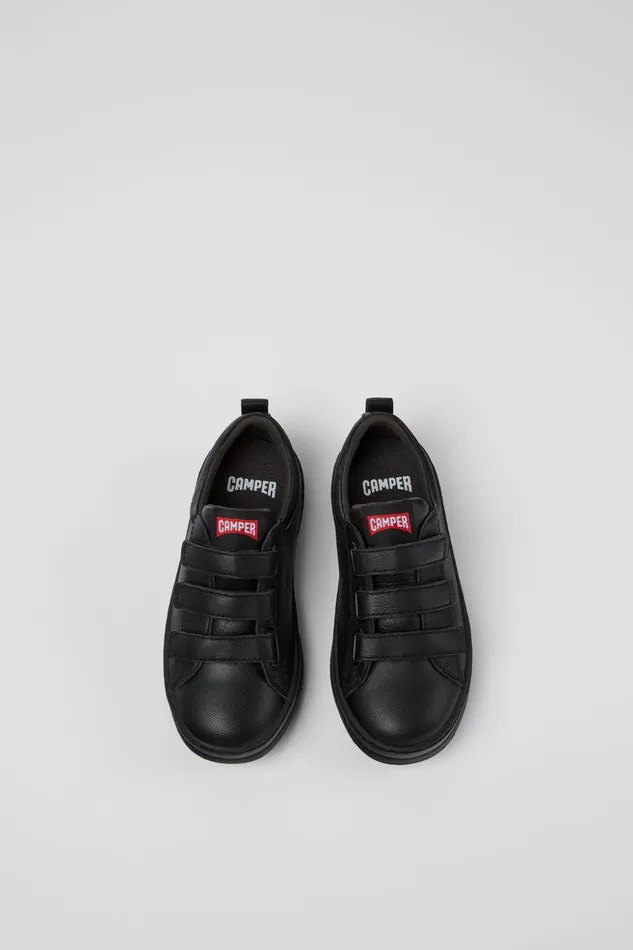 Kids Runner Black Leather And Textile Sneakers For Kids Camper Sneakers Kids Runner Black Leather And Textile Sneakers For Kids Camper Sneakers