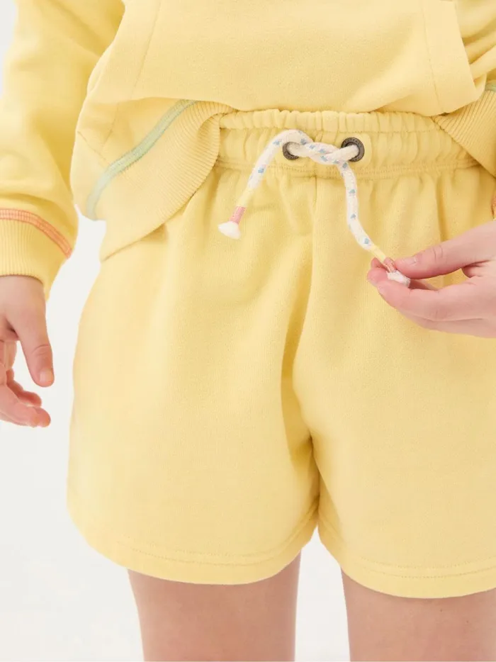 Kids Shorts Fat Face Sophia Yellow Sweat Shorts