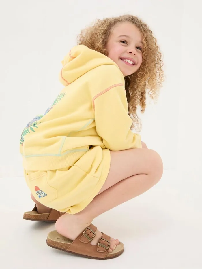 Kids Shorts Fat Face Sophia Yellow Sweat Shorts