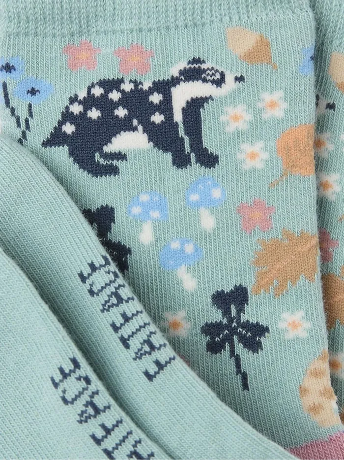 Kids Socks Fat Face Blue Woodland Socks 1 Pack
