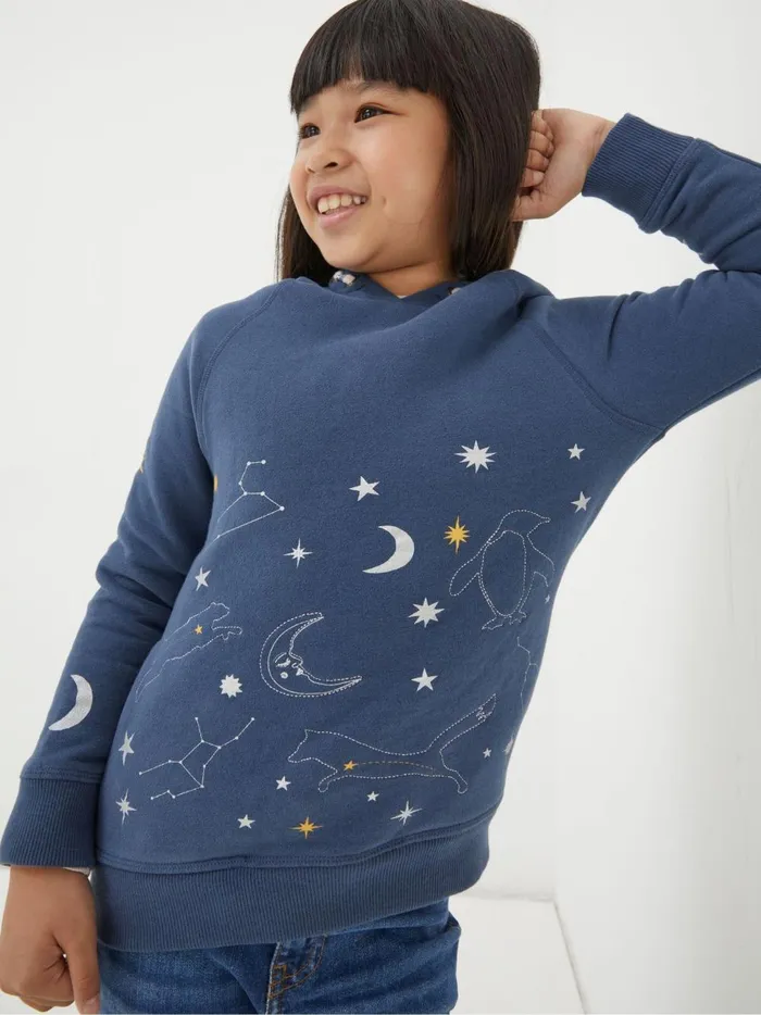 Kids Sweatshirts and Hoodies Fat Face Blue Constellations Hoodie