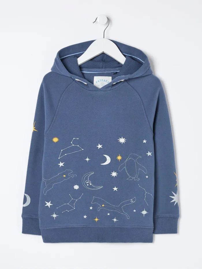 Kids Sweatshirts and Hoodies Fat Face Blue Constellations Hoodie