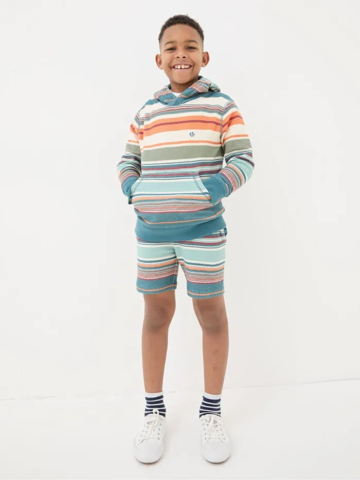 Kids Sweatshirts and Hoodies Fat Face Blue Trescowe Stripe Popover Hoodie