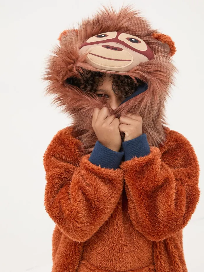 Kids Sweatshirts and Hoodies Fat Face Chestnut Brown Oversized Orangutan Hoodie Kids Sweatshirts and Hoodies Fat Face Chestnut Brown Oversized Orangutan Hoodie
