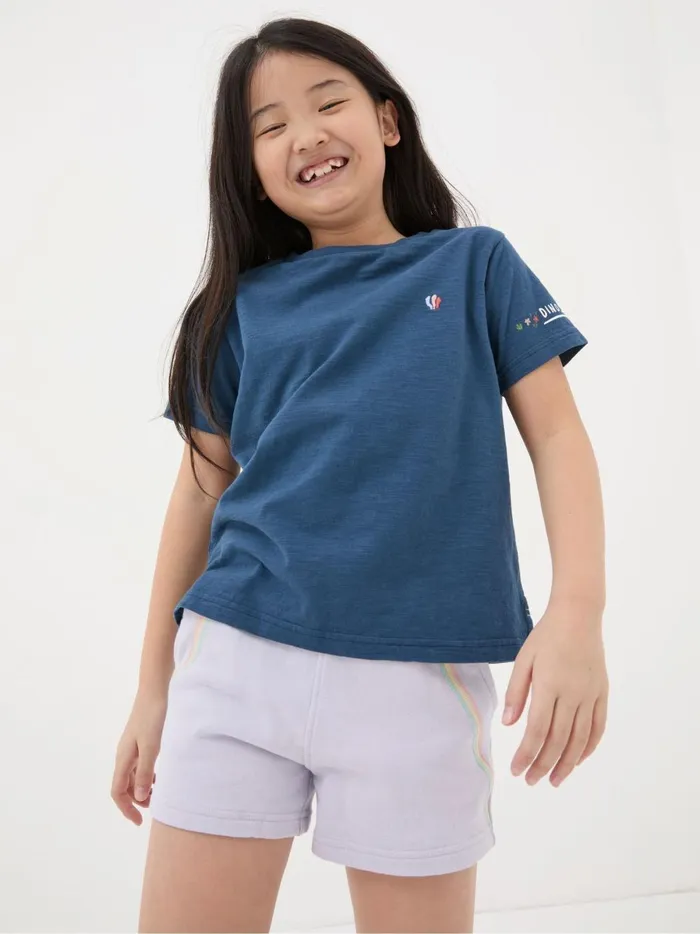 Kids Tops and TShirts Fat Face Blue Dinosaur Graphic TShirt