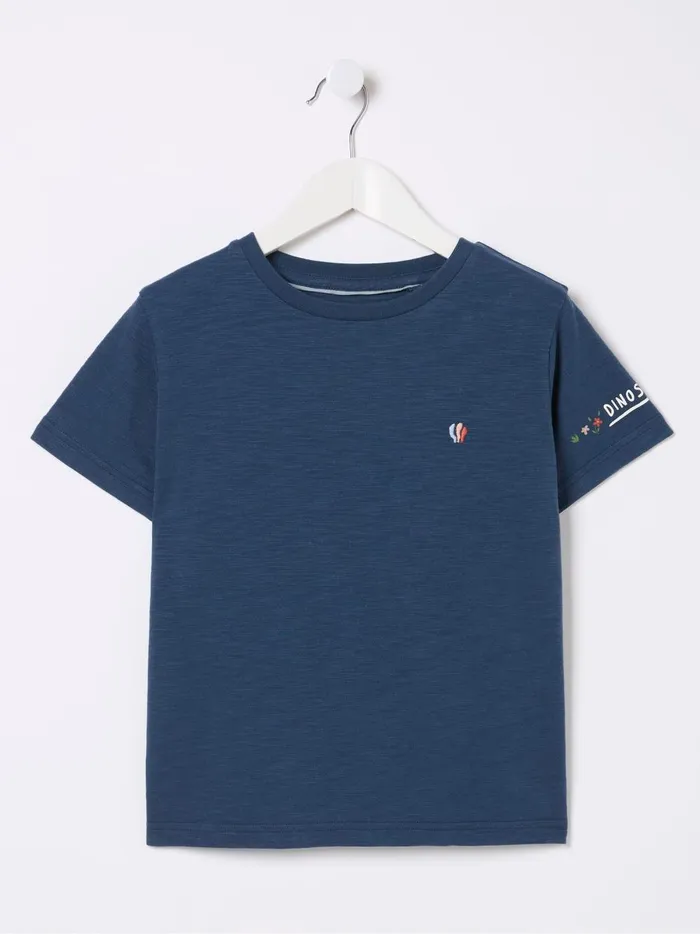 Kids Tops and TShirts Fat Face Blue Dinosaur Graphic TShirt
