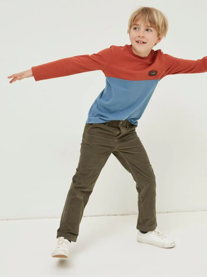 Kids Trousers Jeans and Joggers Fat Face Cord Green Trousers