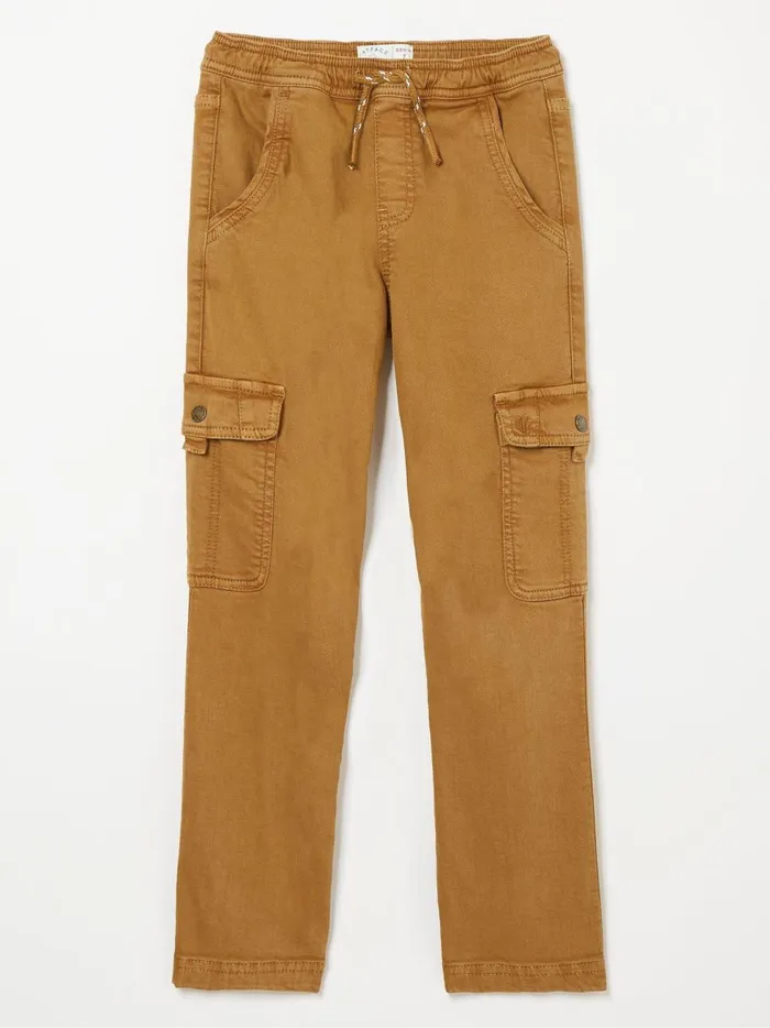 Kids Trousers Jeans and Joggers Fat Face Huxley Brown Cargo Trousers