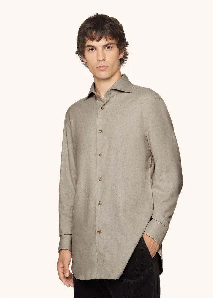 Kiton Shirts MONOCHROME FLANNEL SHIRT 8211 Men Kiton Shirts MONOCHROME FLANNEL SHIRT 8211 Men