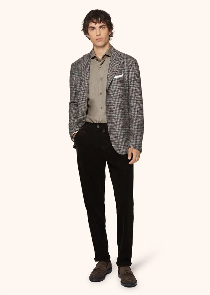 Kiton Shirts MONOCHROME FLANNEL SHIRT 8211 Men Kiton Shirts MONOCHROME FLANNEL SHIRT 8211 Men