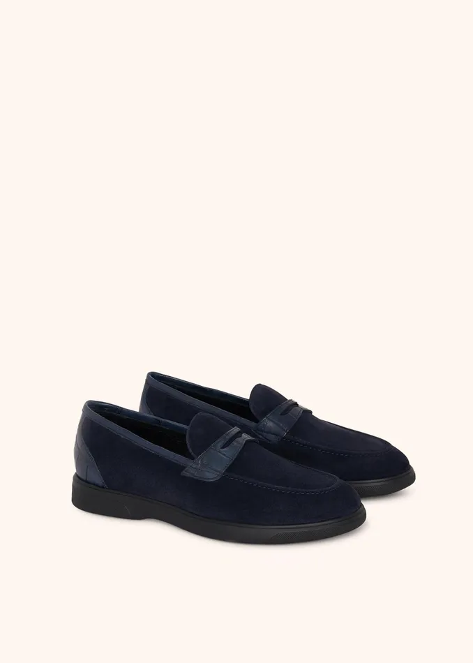 Kiton Shoes LEATHER LOAFER WITH CROCODILE LEATHER INSERTS 8211 Men Kiton Shoes LEATHER LOAFER WITH CROCODILE LEATHER INSERTS 8211 Men