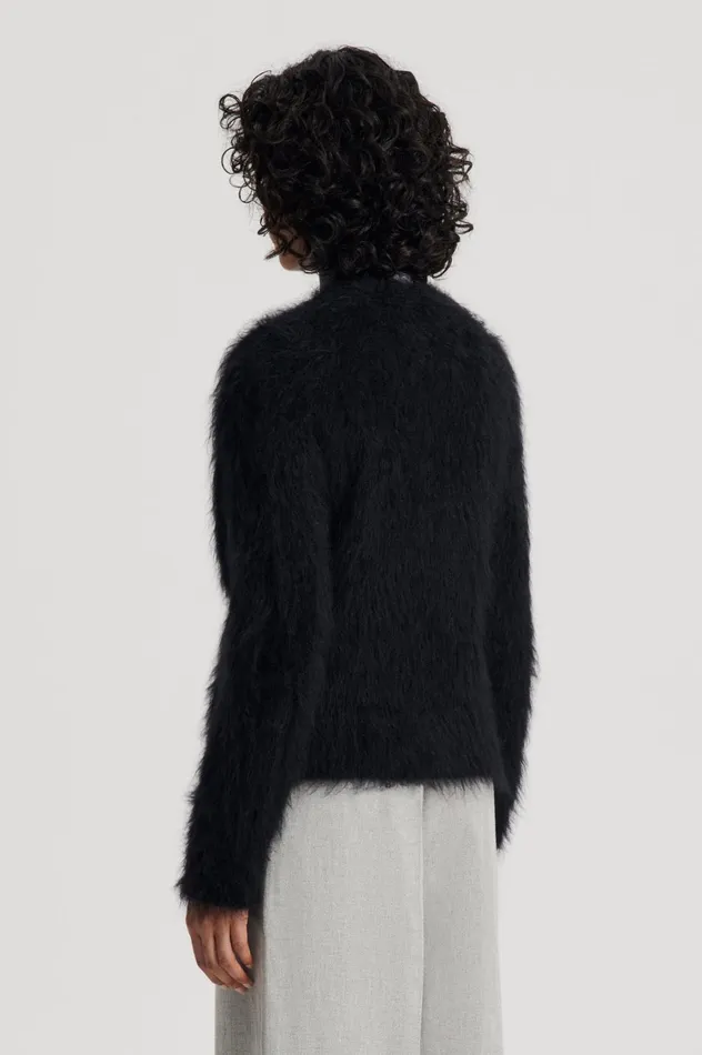 Knitwear Women Scanlan Theodore BRUSHED MOHAIR WRAP CARDIGAN Black Knitwear Women Scanlan Theodore BRUSHED MOHAIR WRAP CARDIGAN Black