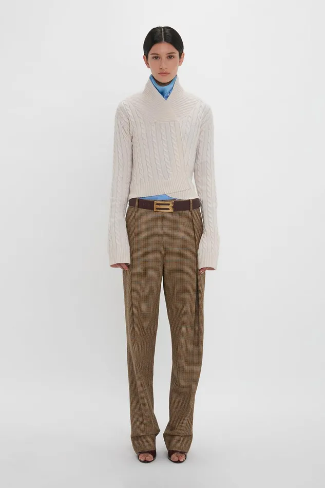 Knitwear Women Victoria Beckham Wrap Detail Jumper In Bone