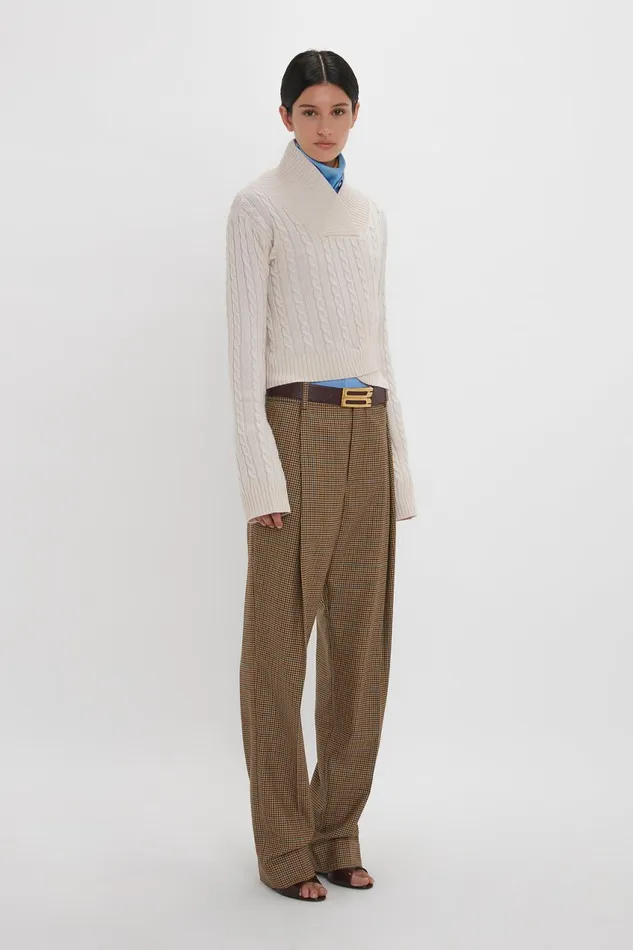 Knitwear Women Victoria Beckham Wrap Detail Jumper In Bone