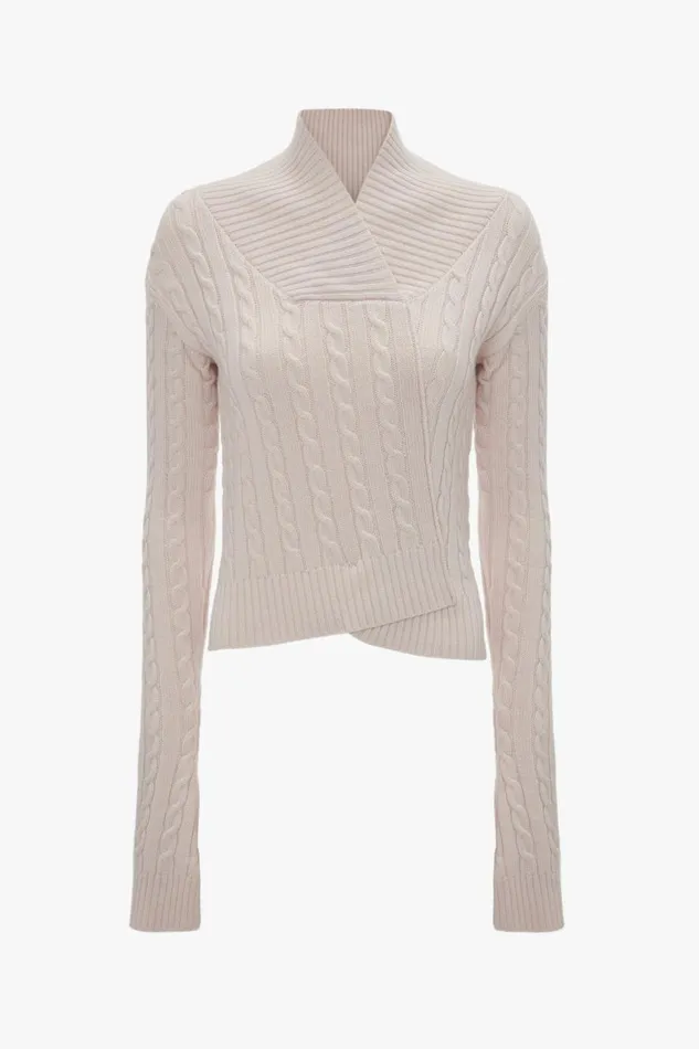 Knitwear Women Victoria Beckham Wrap Detail Jumper In Bone