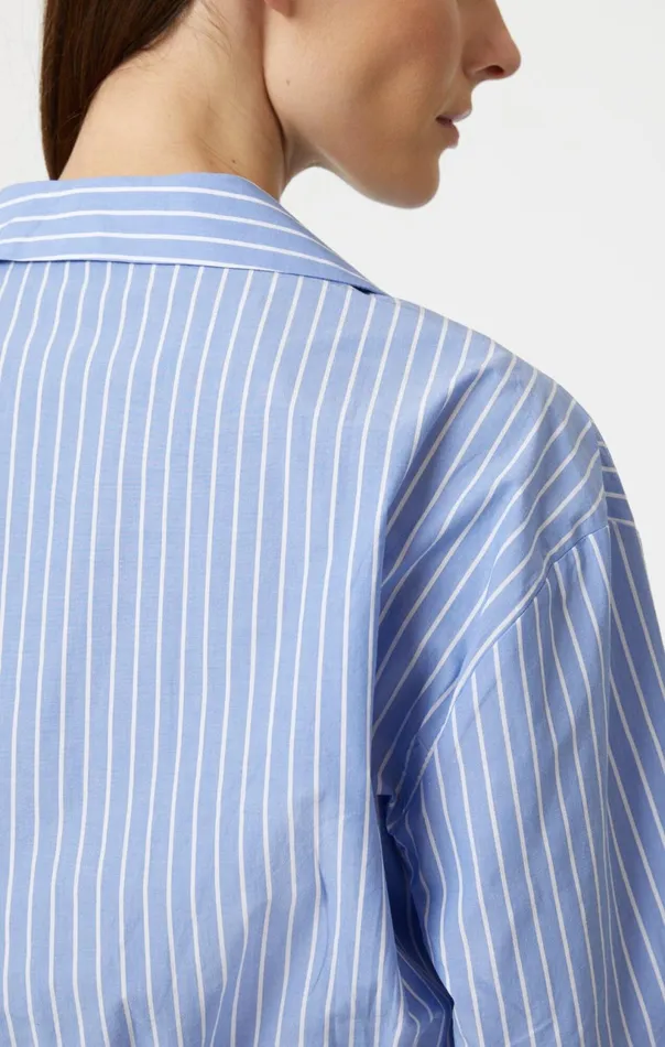 Knot Front Long Sleeve Shirt In Blue Striped Women Mavi Jeans Tops and TShirts Knot Front Long Sleeve Shirt In Blue Striped Women Mavi Jeans Tops and TShirts