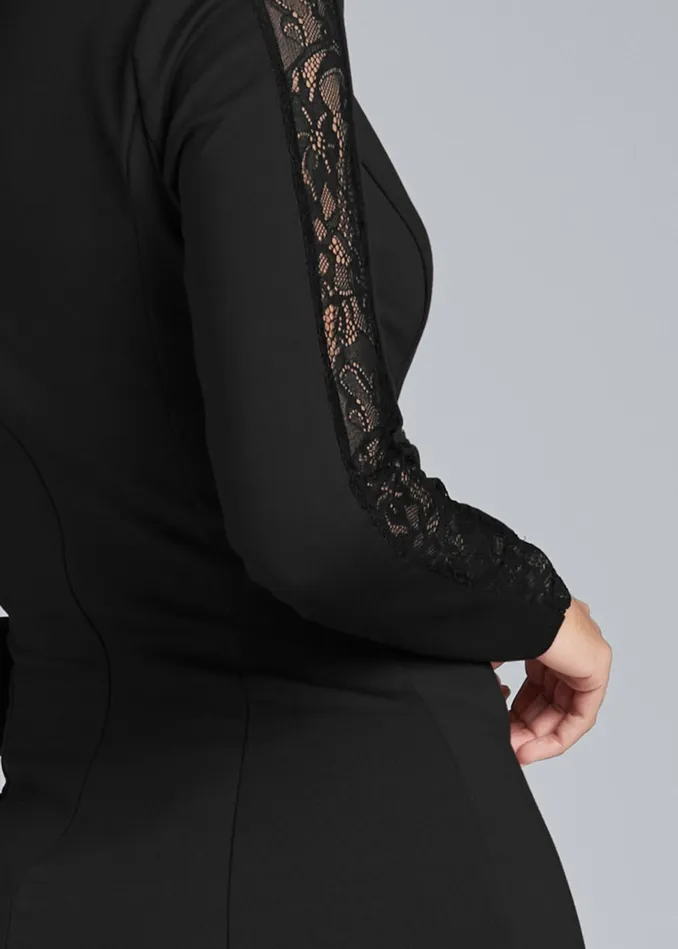 LACE DETAIL BLAZER DRESS Black Women VENUS Short Dresses