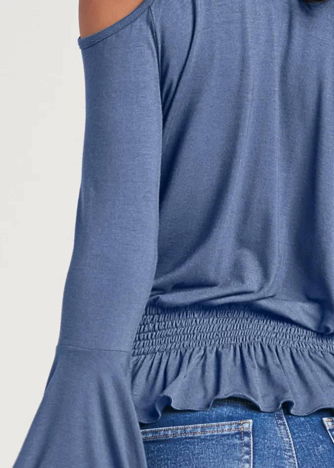 Lace Mockneck Top Blue Women VENUS Long Sleeve Tops