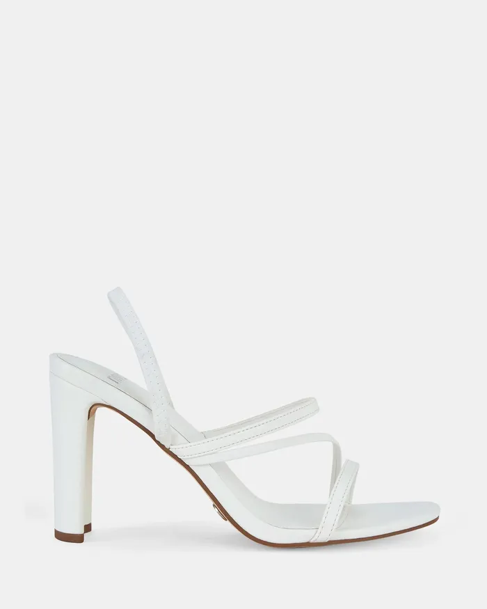 LAIA WHITE Slim Rectangular Heels Women Party NOVO Shoes