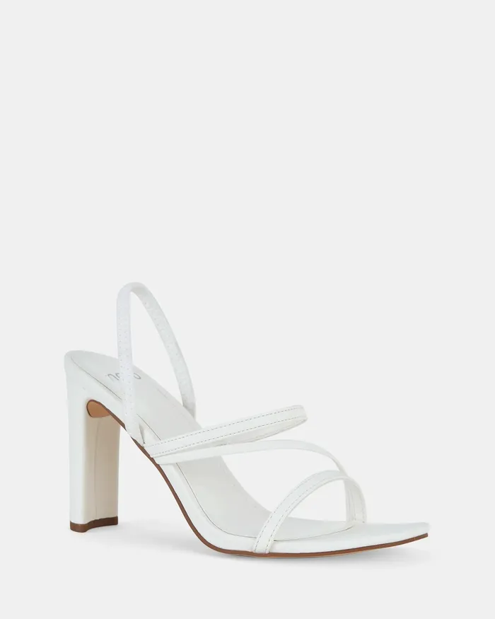 LAIA WHITE Slim Rectangular Heels Women Party NOVO Shoes