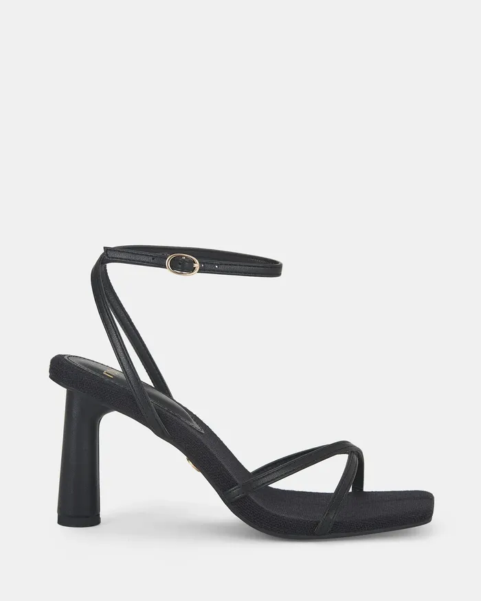 LARAMIE BLACK Open Toe Heels Party NOVO Shoes Women
