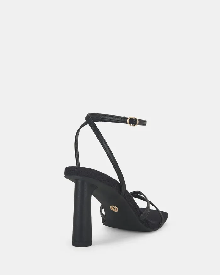 LARAMIE BLACK Open Toe Heels Party NOVO Shoes Women