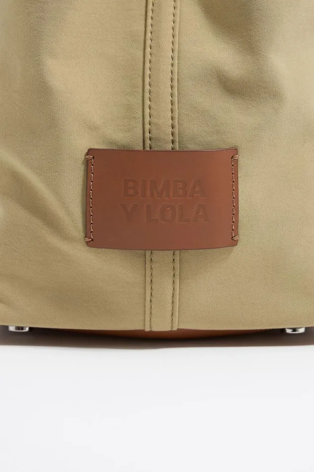 Large Beige Gabardine Chihuahua Bag Natural Women Bimba Y Lola Crossbody Bags