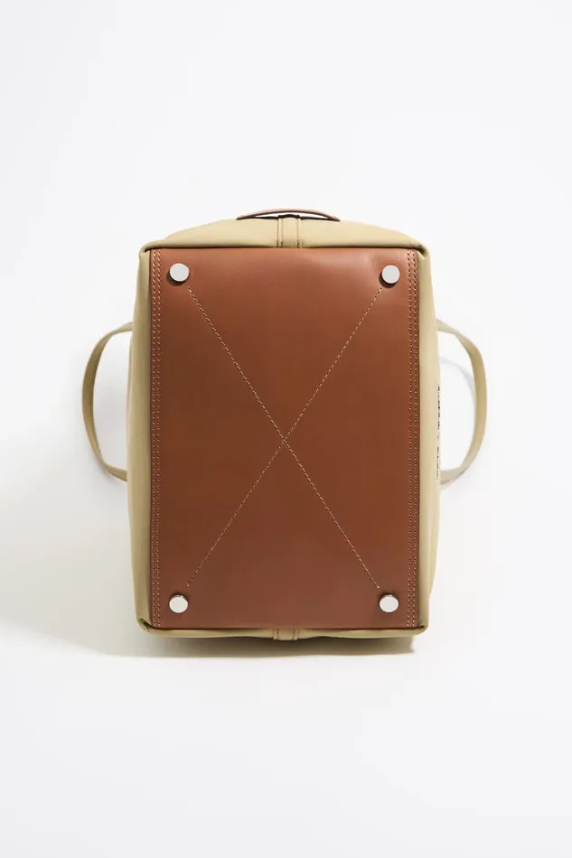 Large Beige Gabardine Chihuahua Bag Natural Women Bimba Y Lola Crossbody Bags