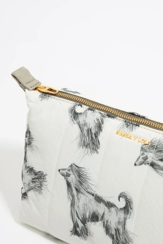 Large Gray Pencil Greyhound Print Nylon Trapezium Makeup Case Galgo Lapiz Grey Women Bimba Y Lola Vanity Pouches Large Gray Pencil Greyhound Print Nylon Trapezium Makeup Case Galgo Lapiz Grey Women Bimba Y Lola Vanity Pouches