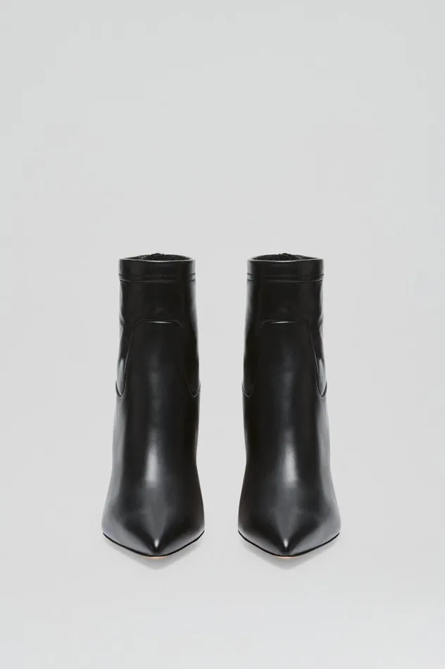 Leather Women Scanlan Theodore STRETCH ANKLE BOOT 85 Black