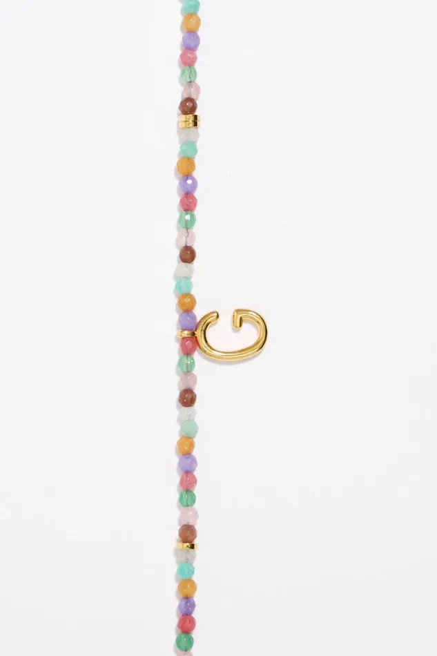 Letter G Multicolor Stones Necklace Gold Women Bimba Y Lola Alphabet Letter G Multicolor Stones Necklace Gold Women Bimba Y Lola Alphabet