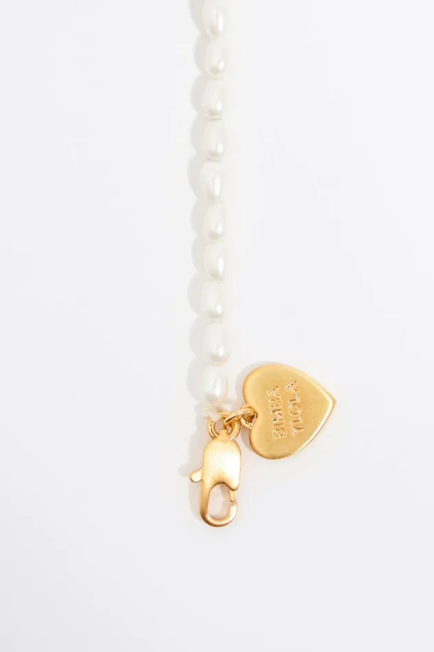 Letter N Heart And Pearl Necklace Gold Women Bimba Y Lola Alphabet Letter N Heart And Pearl Necklace Gold Women Bimba Y Lola Alphabet