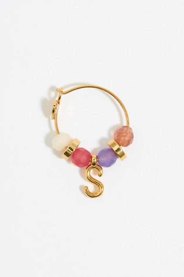 Letter S Multicolor Stones Earrings Gold Women Bimba Y Lola Alphabet Letter S Multicolor Stones Earrings Gold Women Bimba Y Lola Alphabet