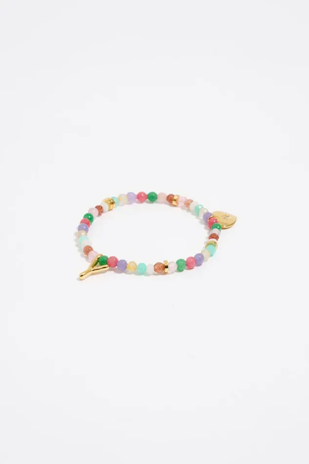 Letter Y Multicolor Stones Bracelet Gold Women Bimba Y Lola Alphabet
