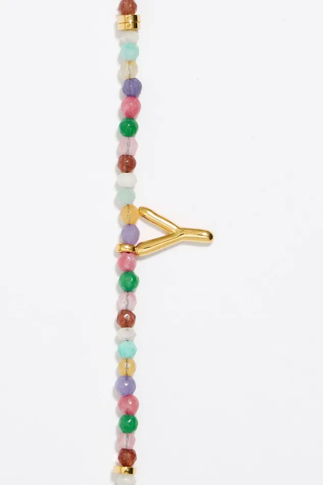 Letter Y Multicolor Stones Bracelet Gold Women Bimba Y Lola Alphabet Letter Y Multicolor Stones Bracelet Gold Women Bimba Y Lola Alphabet