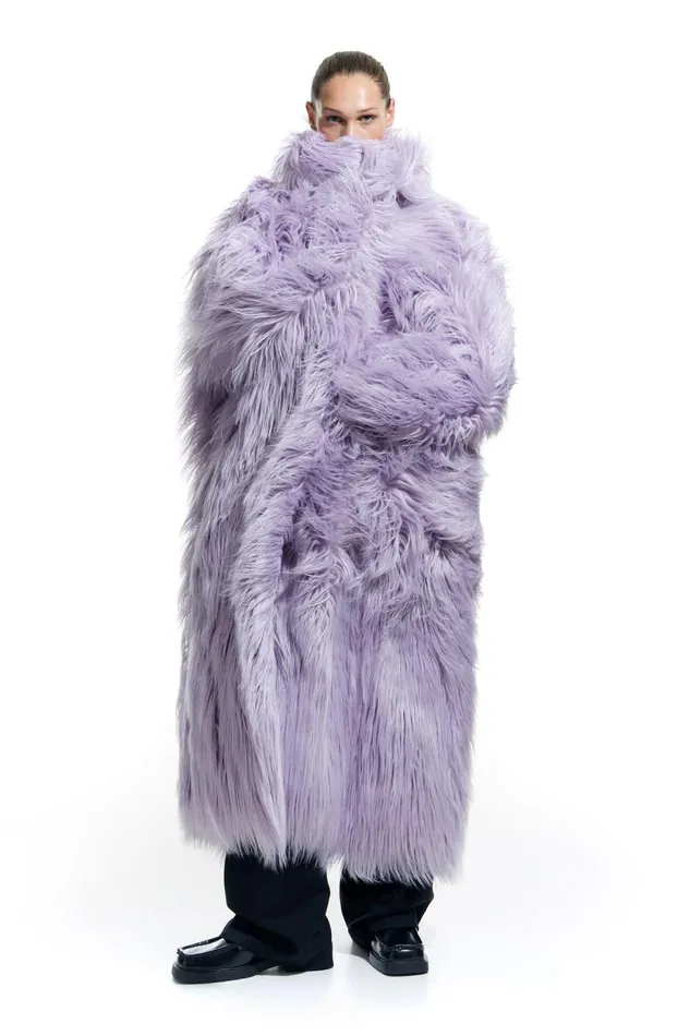 Lilac Fur Maxi Coat Lilac Women Bimba Y Lola Bimba Y Palomo Lilac Fur Maxi Coat Lilac Women Bimba Y Lola Bimba Y Palomo