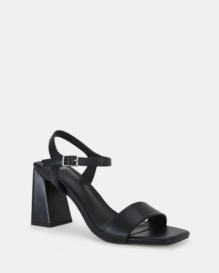 LITZY BLACK Open Toe Heels Women Party NOVO Shoes